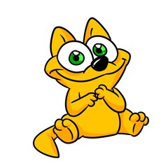 small cat animal smile illustration cartoon character