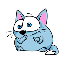 Gray little cat animal parody illustration cartoon character