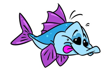 beautiful love fish animal illustration cartoon character