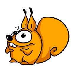Little squirrel animal parody illustration cartoon character