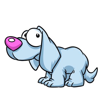 Little sad dog animal illustration cartoon character
