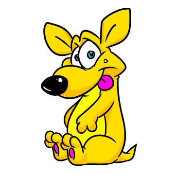 small dog animal sitting joke illustration cartoon character