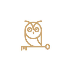 Owl Key Logo or icon Design concept. Good for real estate, buildings, etc. Vector art illustration