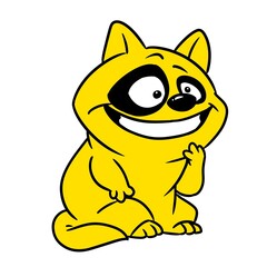 little yellow cat joke animal illustration cartoon character
