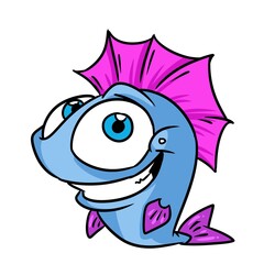 small fish animal smile illustration cartoon character