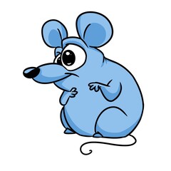 Little blue mouse animal illustration cartoon character