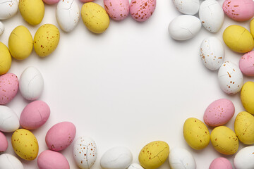 Colorful glazed chocolate candies for Easter holiday