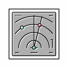radar location technology color icon vector illustration