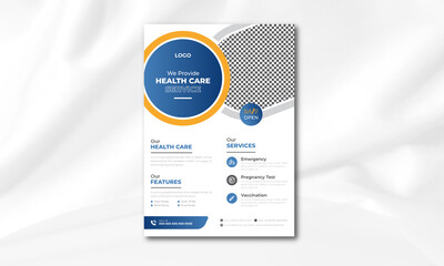 Healthcare flyer design template | Medical business promotional flyer or brochure cover design template | Trendy medical banners and posters.
