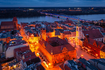 Architecture of the old town in Torun at dusk, Poland. © Patryk Kosmider