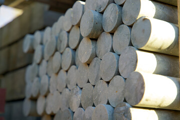 Pile of circular and sustainable construction material made from recycled waste plastics