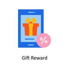 Gift Reward vector Flat Icon Design illustration. Discounts And Loyalty Programs Symbol on White background EPS 10 File