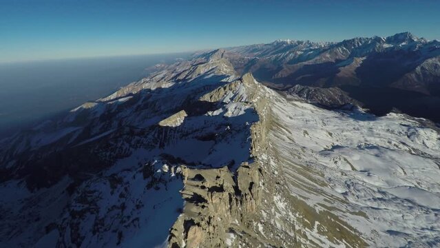 Caucasus, Ossetia. Alagir Gorge. Views over the top of Mount Kionkhokh.