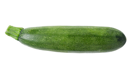 Green zucchini isolated on white. Fresh courgette