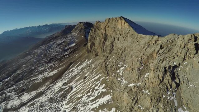 Caucasus, Ossetia. Alagir Gorge. Mountains of the Rocky Range Kionkhokh and Barzond-Tsagveri.