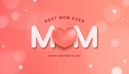 Pink gradient background of mother's day with light spots.