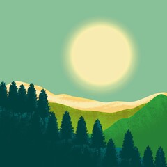 sunset in the mountains