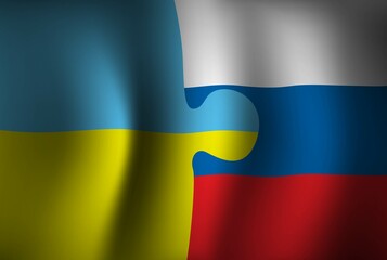 Ukraine and Russia Combined Unite background Illustration