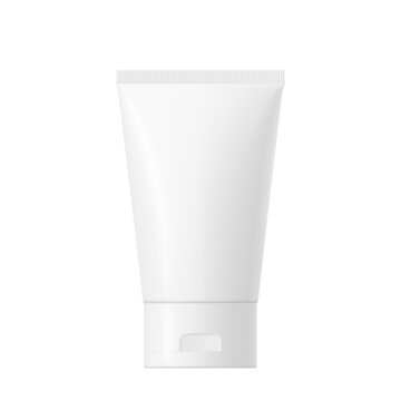 Vector white glossy plastic tube with cap