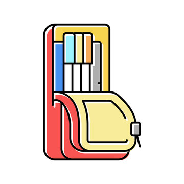 Pencil Pouch Color Icon Vector Illustration