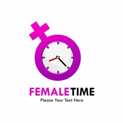 Female time logo template illustration