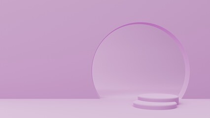 Purple Circle Shaped Background 3d Render