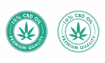10% CBD oil logo template illustration