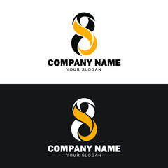 Number 8 unique logo and creative logo design