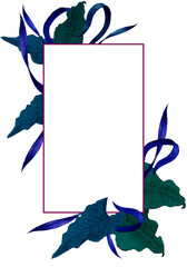 Card with flowers, leaves , watercolor colorful illustration isolated on white background, floral frame for your greeting or invitation, banner, poster or cover, wildlife garden