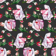 Seamless Watercolor Hand Drawn Floral Pattern