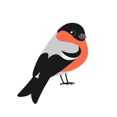 Cartoon bird. Cute bullfinch. Vector illustration for prints, clothing, packaging, stickers.