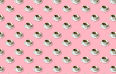 strawberry pattern with coffee cups