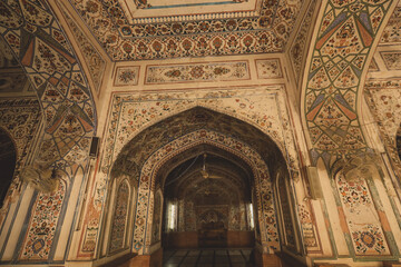 Fototapeta na wymiar Interior View to an Old Mahabat Khan Mosque in Peshawar, Pakistan