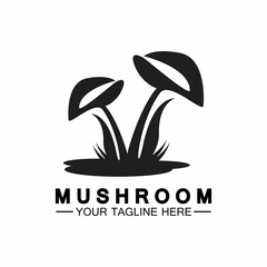 Fototapeta premium Mushroom Logo Vector Simple & Modern or Agriculture Organic Food Design Template