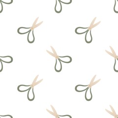 cute garden spring pattern for kids - scissors on white background