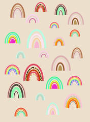 Fototapeta na wymiar Modern vector illustration with colorful rainbow.These elements can be used for postcards,backgrounds,congratulations.