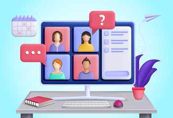 Online meeting concept