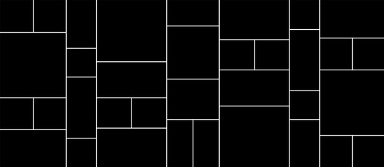 Creative vector Template Collage consisting of 35 frames for a photo of a square and rectangular shape.