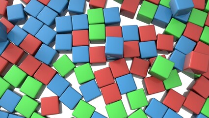 3d seamless cubes pattern. Multicolor tile background. Abstract square mosaic.