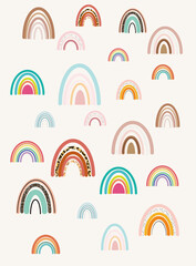 Modern illustration with colorful rainbow.These elements can be used for postcards,backgrounds,congratulations.

