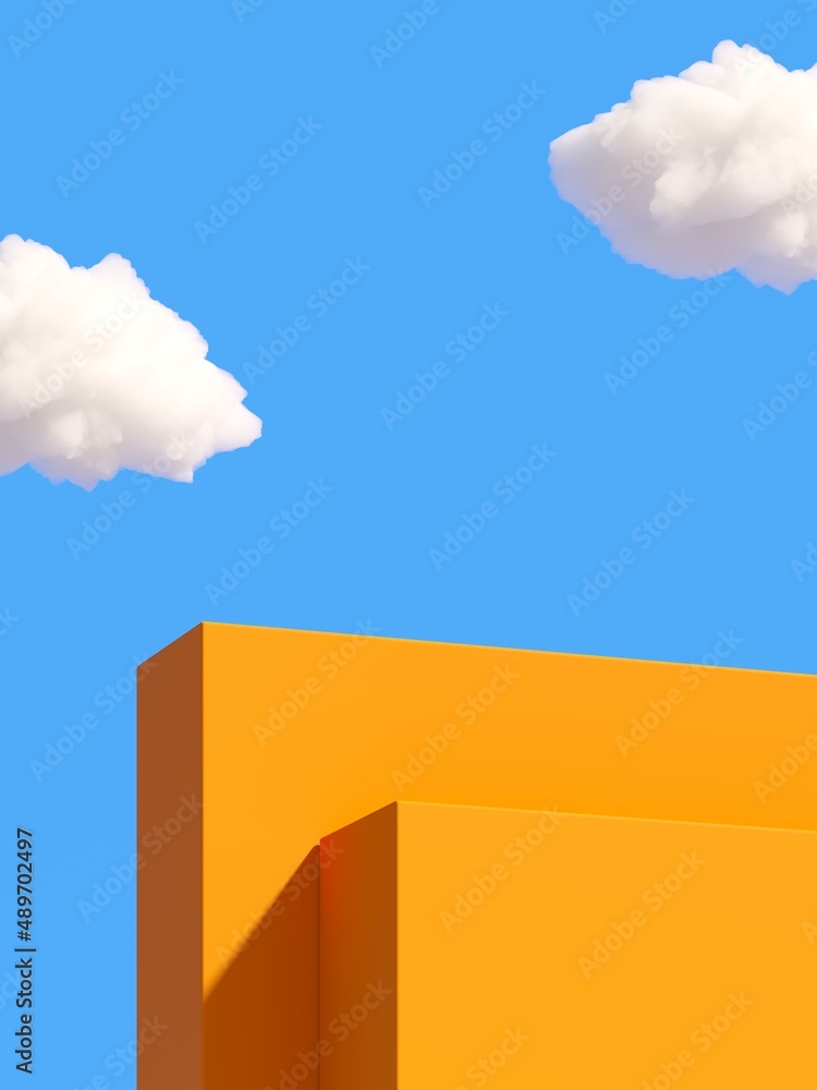 Poster abstract background, mock up scene with podium geometry shape for product display. 3d rendering