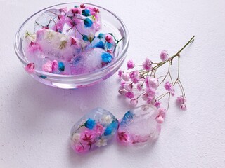 flowers in glass