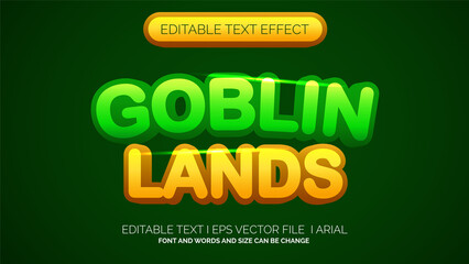 Editable Text Effect Green Yellow Title Game Style