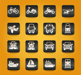 transport icon set