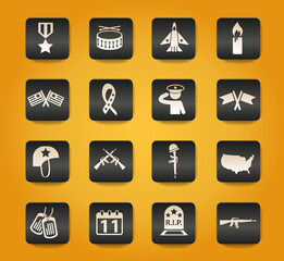 veterans day icon set