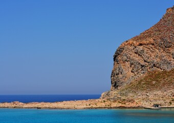 A bay on the northwest coast of Crete, Greece. Turquoise color water and rocks.