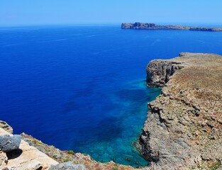 A bay in the Mediterranean sea. Crystal clear turquoise waters, Crete, Greece. 