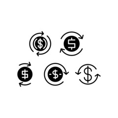 Reload Money Icon Set Vector Illustration