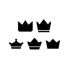 Crown Icon Set Vector Illustration
