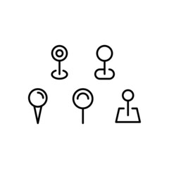 Fototapeta premium Pin Icon Set Vector Illustration